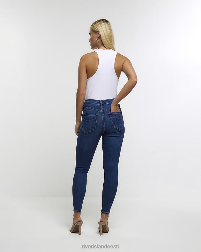 kehakate sinine naised River Island peenikesed kõrge vöökohaga kitsad teksad 44TLL5254