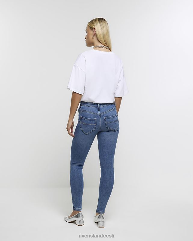 kehakate sinine naised River Island petite skinny fit bum sculpt teksad 44TLL5220