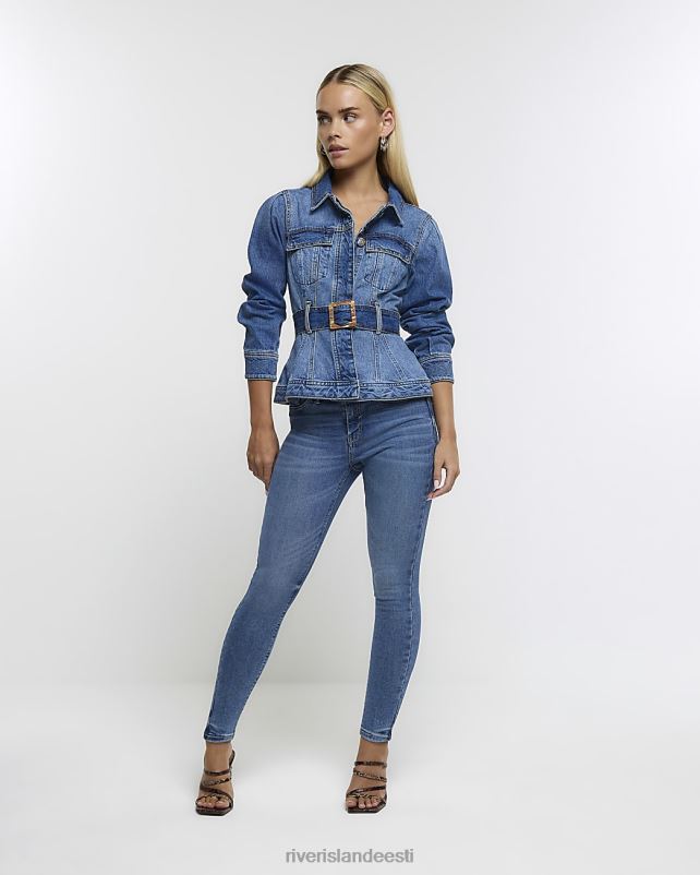 kehakate sinine naised River Island petite skinny fit bum sculpt teksad 44TLL5220