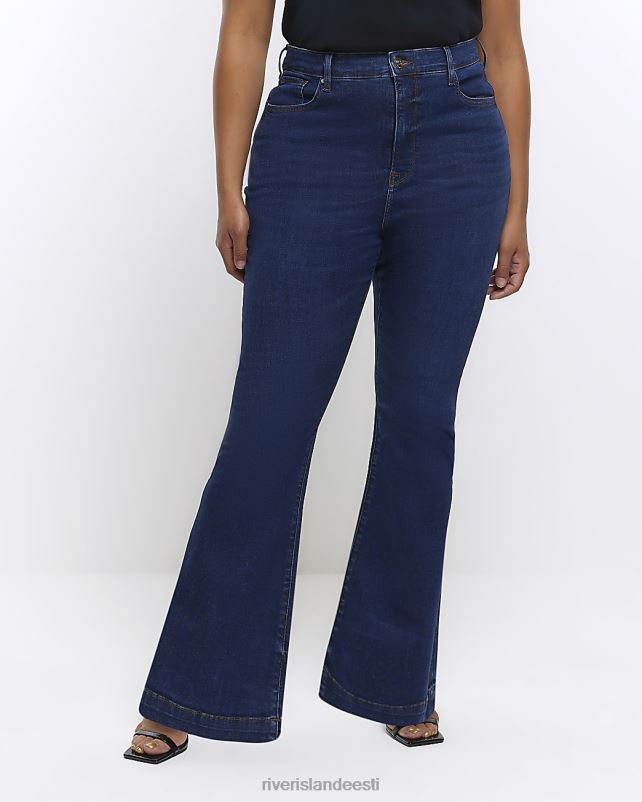 kehakate sinine naised River Island pluss kõrge vöökohaga teksapüksid 44TLL5099