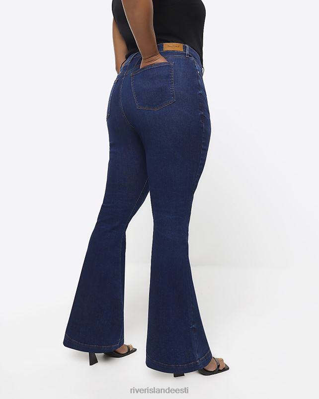 kehakate sinine naised River Island pluss kõrge vöökohaga teksapüksid 44TLL5099