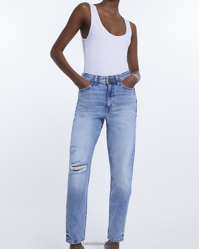 kehakate sinine naised River Island rebitud skulptuursed mom teksad 44TLL1952