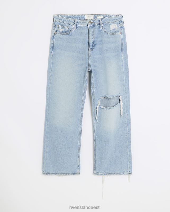 kehakate sinine naised River Island sirged kõrge vöökohaga kärbitud teksad 44TLL4113