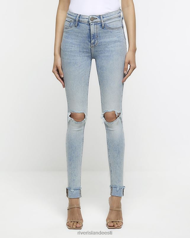 kehakate sinine naised River Island skinny fit bum sculpt rebenenud teksad 44TLL4199