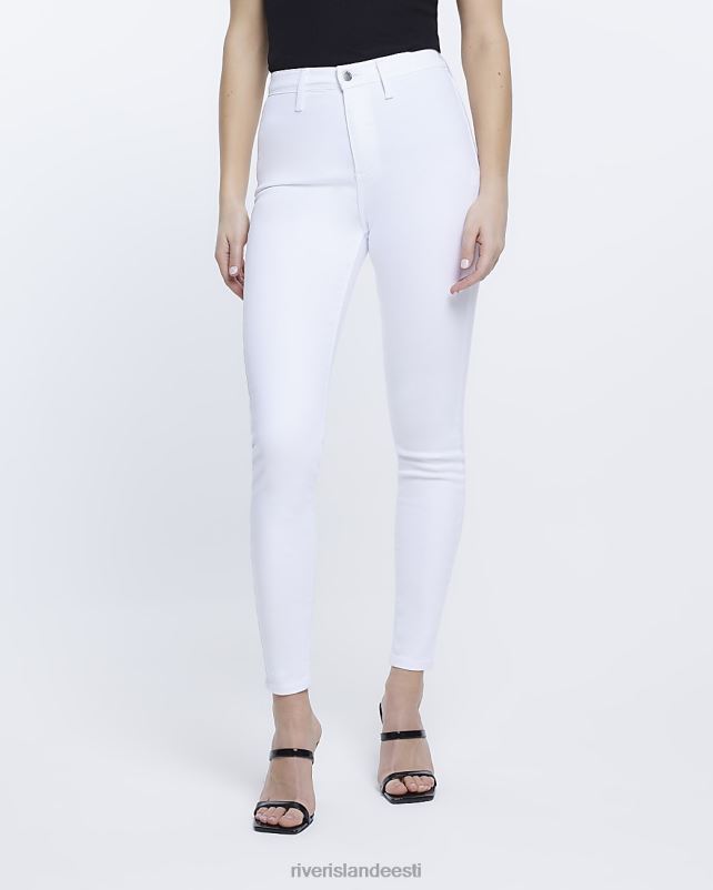 kehakate valge naised River Island kõrge vöökohaga kitsad teksad 44TLL1642