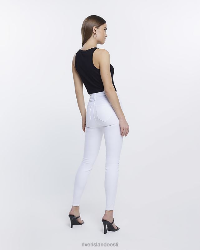 kehakate valge naised River Island kõrge vöökohaga kitsad teksad 44TLL1642