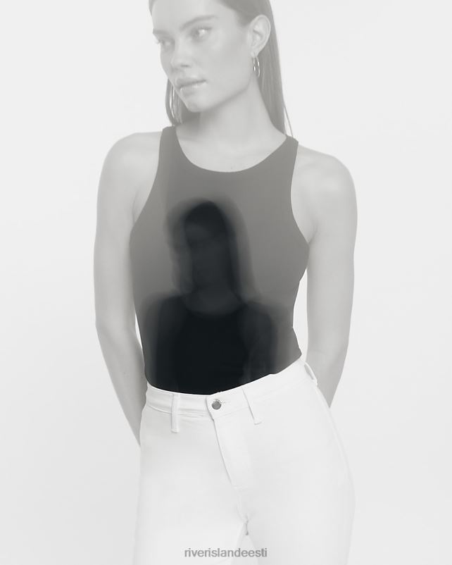 kehakate valge naised River Island kõrge vöökohaga kitsad teksad 44TLL1642