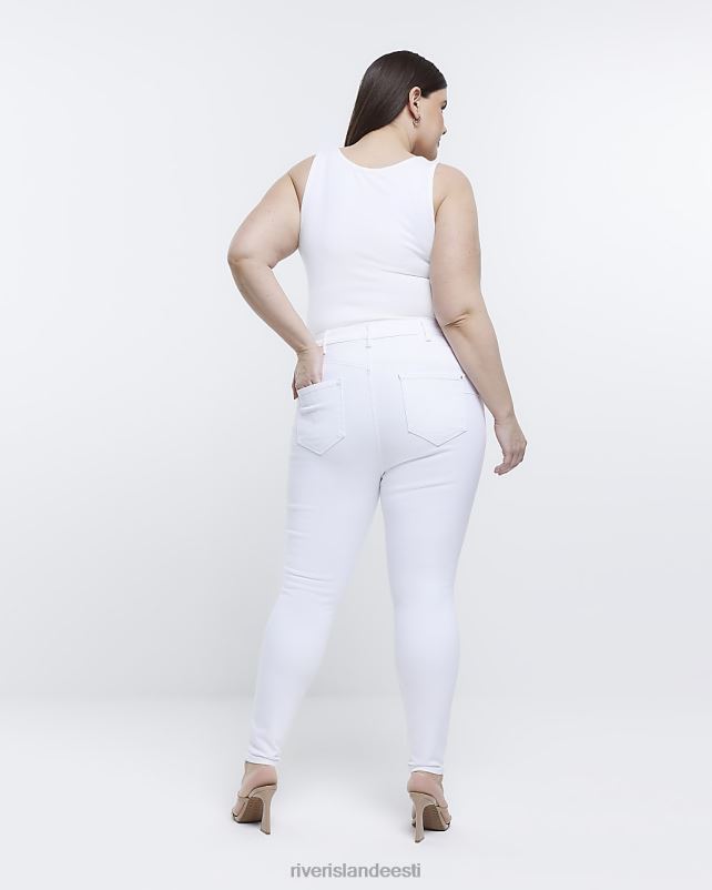 kehakate valge naised River Island pluss mid rise sculpt teksad 44TLL5157