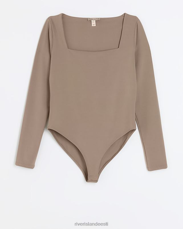 kehakate beež naised River Island pikkade varrukatega body 44TLL92