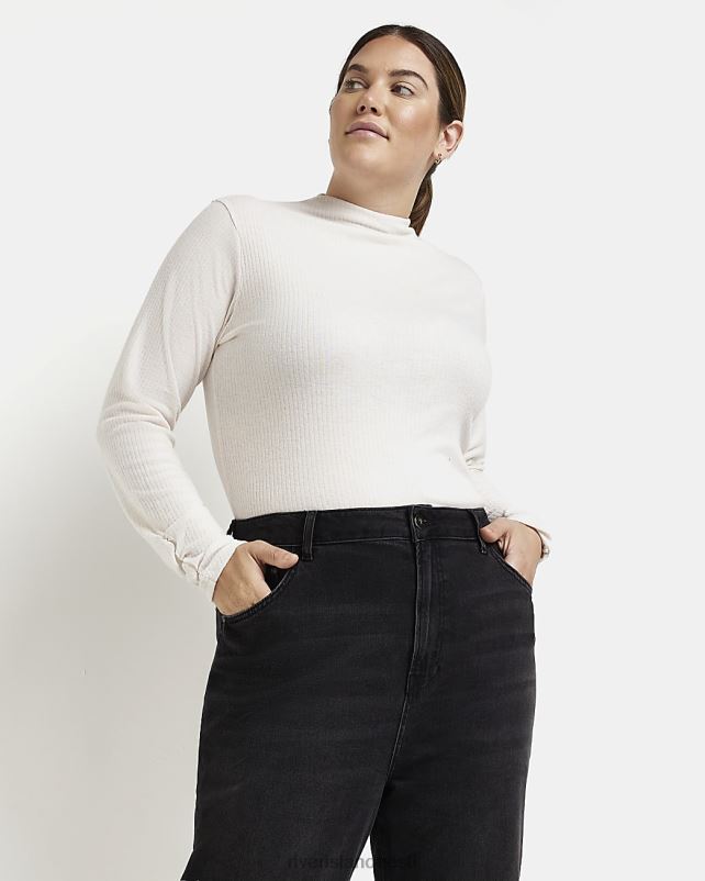 kehakate beež naised River Island pluss pikkade varrukatega topp 44TLL5146