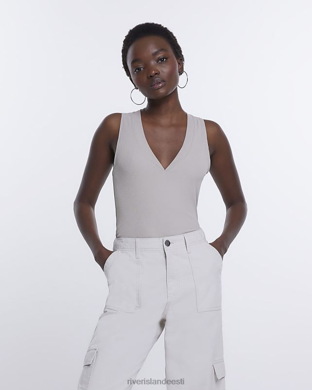 kehakate beež naised River Island soonikkoes v kaelusega vest 44TLL1126