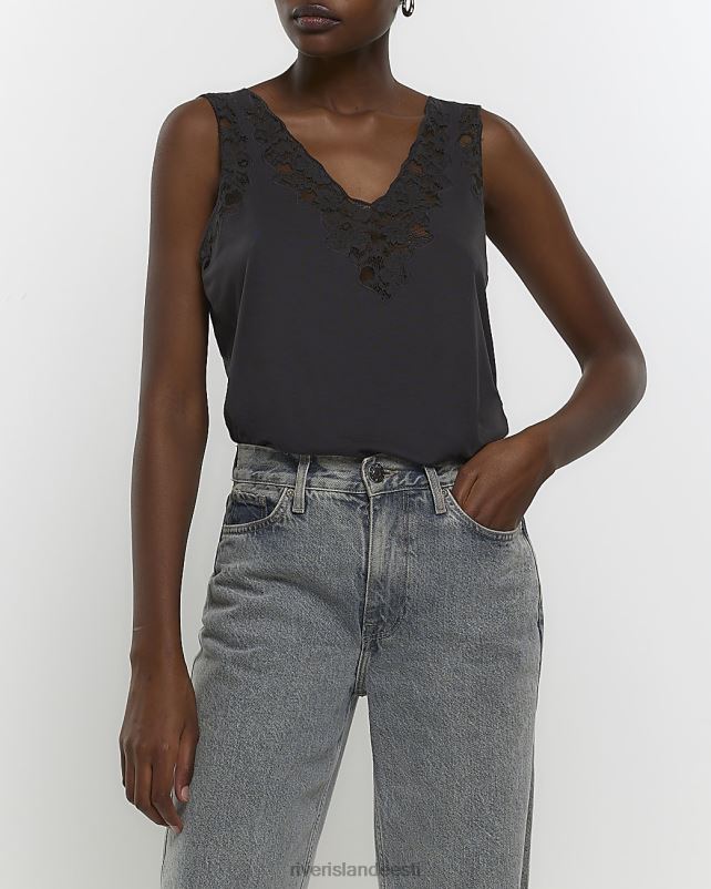 kehakate hall naised River Island pitsist ääristatud vest 44TLL1030