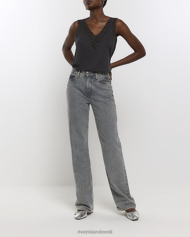 kehakate hall naised River Island pitsist ääristatud vest 44TLL1030