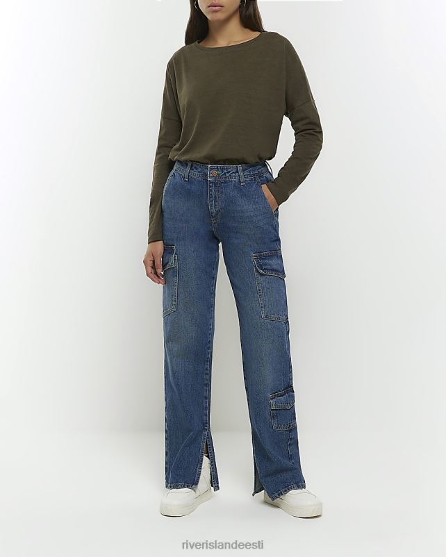 kehakate khaki naised River Island batwing pikkade varrukatega topp 44TLL4214