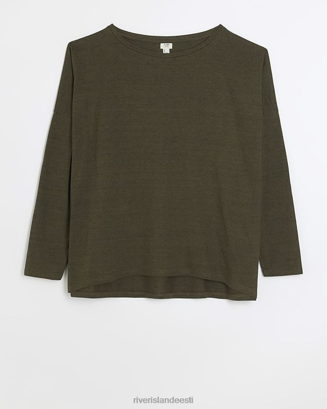 kehakate khaki naised River Island batwing pikkade varrukatega topp 44TLL4214