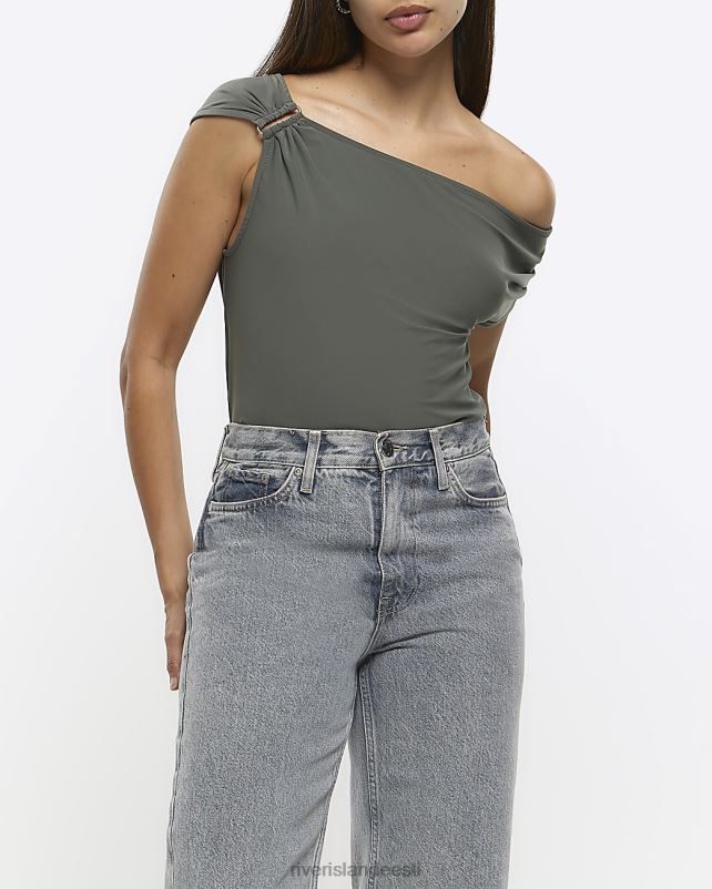 kehakate khaki naised River Island õlgadest drape top 44TLL4575