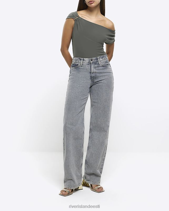 kehakate khaki naised River Island õlgadest drape top 44TLL4575