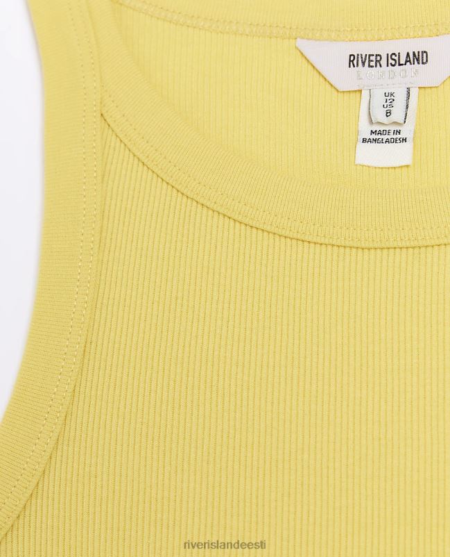 kehakate kollane naised River Island rib Racer vesti top 44TLL104