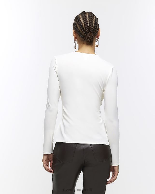 kehakate kreem naised River Island kõverdatud pikkade varrukatega topp 44TLL373