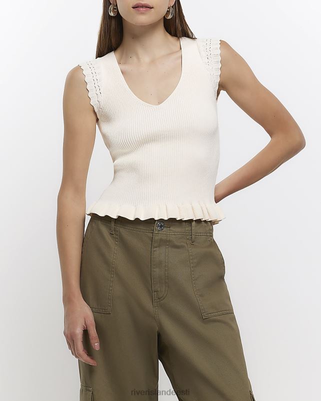 kehakate kreem naised River Island kootud volangvest 44TLL1562