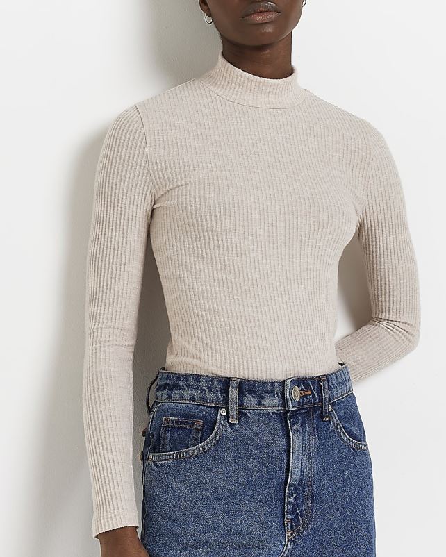 kehakate kreem naised River Island pikkade varrukatega kilpkonnakaelus 44TLL1744