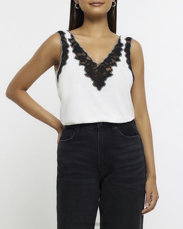 kehakate kreem naised River Island pitsist ääristatud vest 44TLL1031