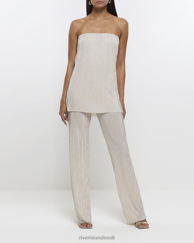 kehakate kreem naised River Island plisse kate seljaga bandeau top 44TLL1435