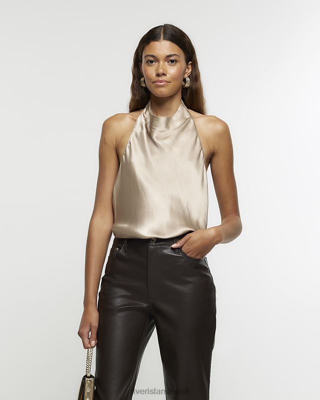 kehakate kullast naised River Island satiinist päitsetega kaelaosa 44TLL302