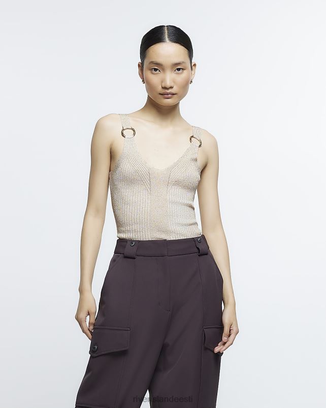 kehakate kullast naised River Island soonik kootud vest 44TLL1063