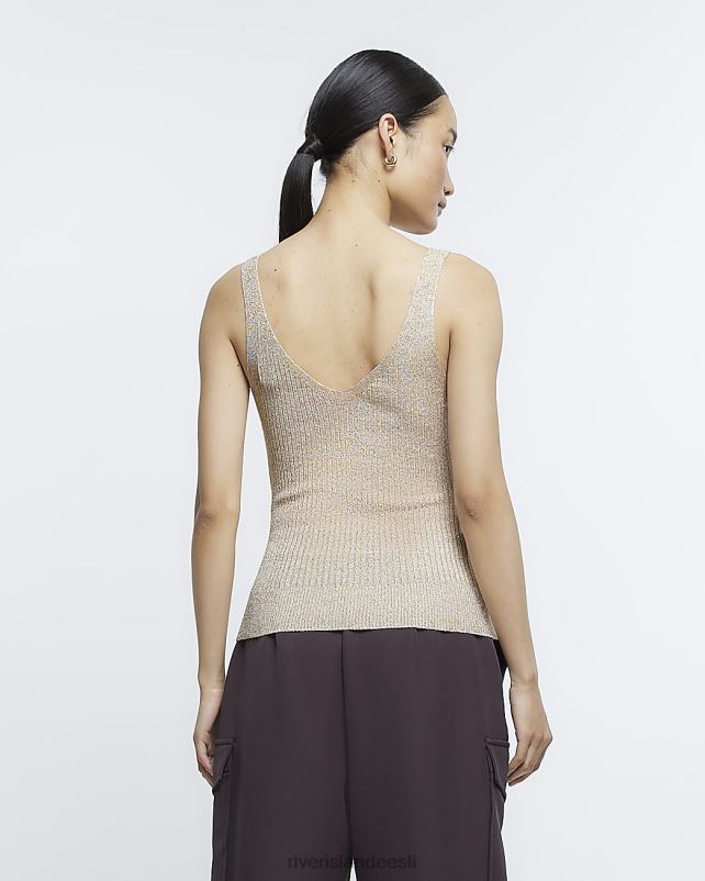 kehakate kullast naised River Island soonik kootud vest 44TLL1063