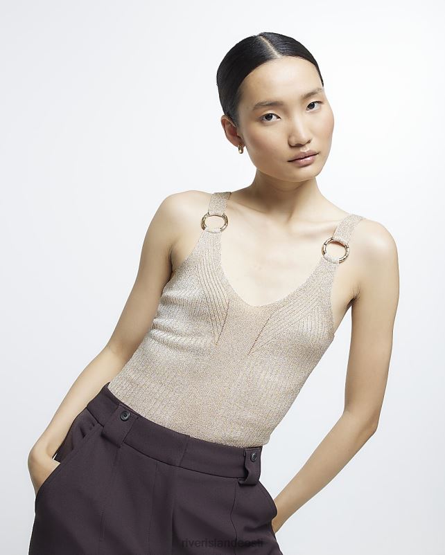 kehakate kullast naised River Island soonik kootud vest 44TLL1063