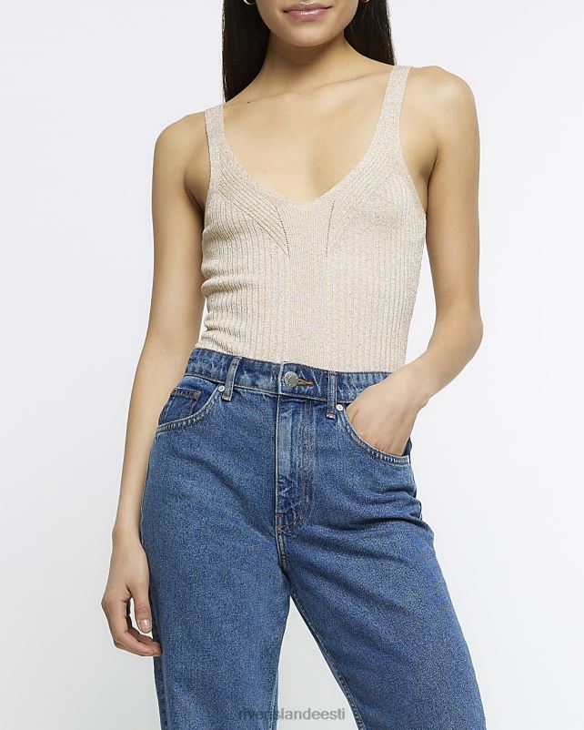 kehakate kullast naised River Island soonik kootud vest 44TLL1884