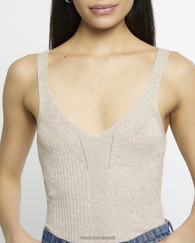 kehakate kullast naised River Island soonik kootud vest 44TLL1884