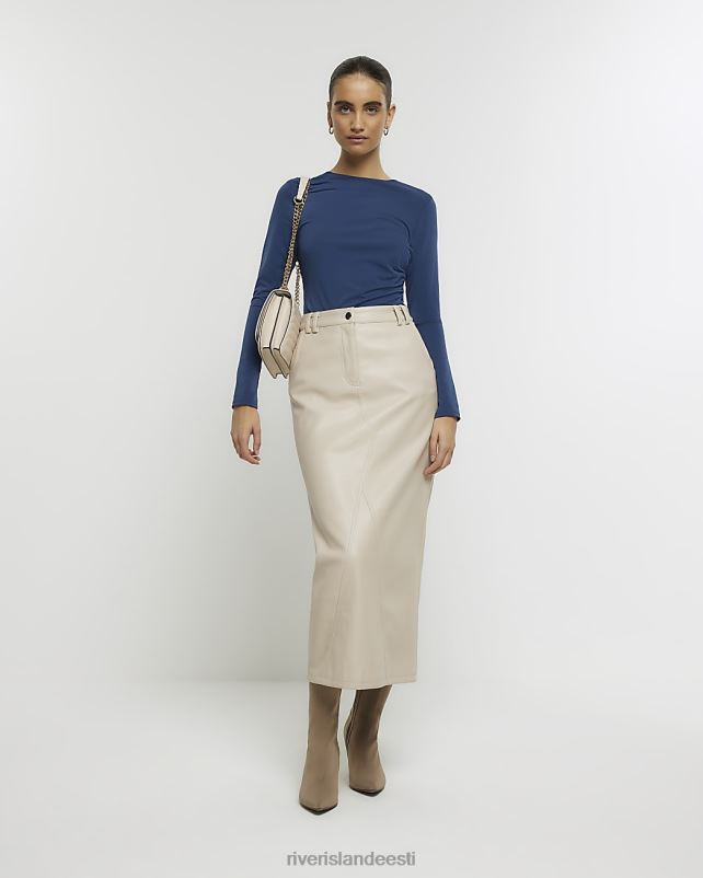 kehakate merevägi naised River Island kõverdatud pikkade varrukatega topp 44TLL371