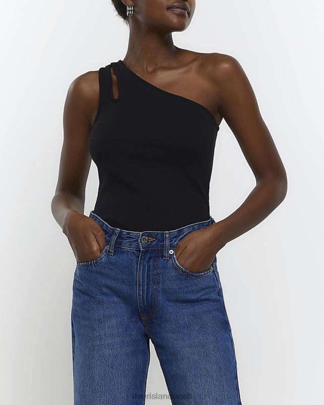 kehakate must naised River Island asümmeetriline paagi ülaosa 44TLL351