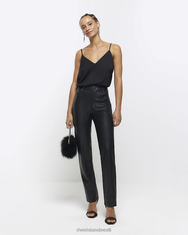 kehakate must naised River Island diamante cami top 44TLL3883