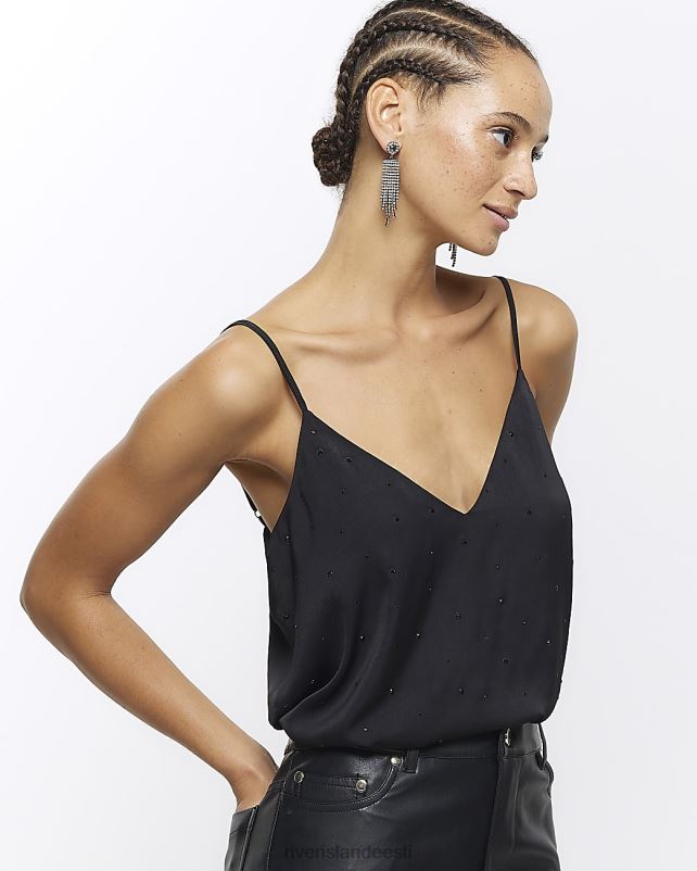 kehakate must naised River Island diamante cami top 44TLL3883