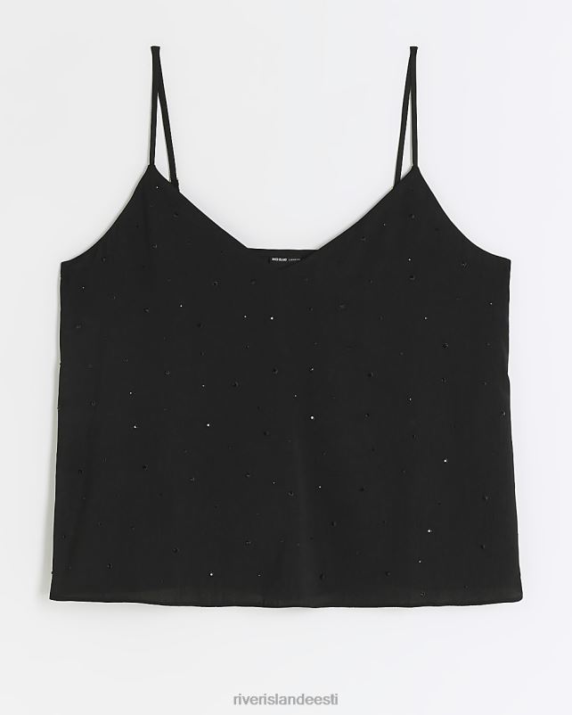 kehakate must naised River Island diamante cami top 44TLL3883