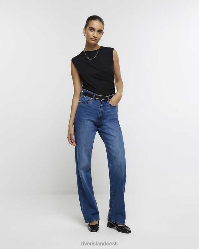 kehakate must naised River Island drape varrukateta topp 44TLL809