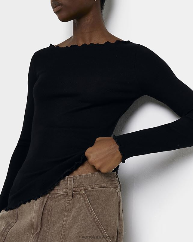 kehakate must naised River Island fritüür pikkade varrukatega 44TLL4045