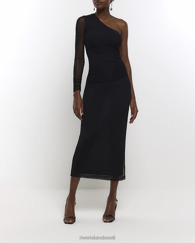 kehakate must naised River Island ühe õla võrgust top 44TLL1326