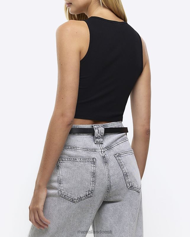 kehakate must naised River Island kühvel kaela crop vest 44TLL492
