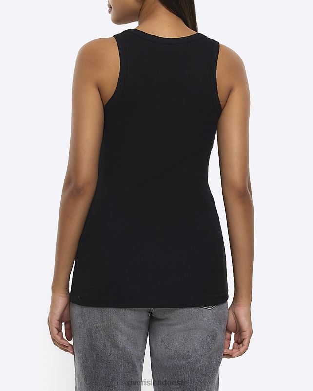 kehakate must naised River Island kühvel kaelusega vesti top 44TLL1165