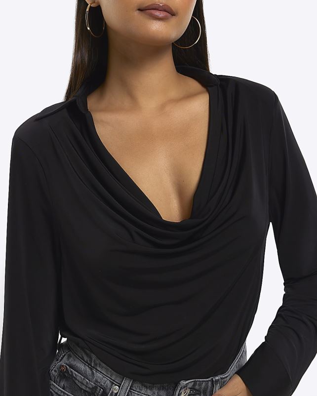 kehakate must naised River Island kaelusega kaelusega body 44TLL1214