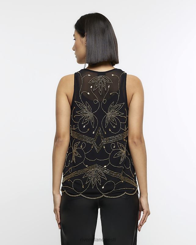 kehakate must naised River Island kaunistatud tank top 44TLL147