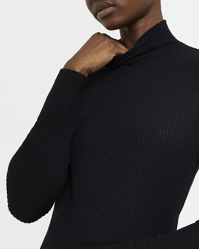 kehakate must naised River Island pikkade varrukatega kilpkonnakaelus 44TLL1742