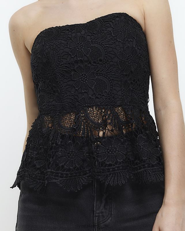 kehakate must naised River Island pitsist bandeau korseti ülaosa 44TLL4699