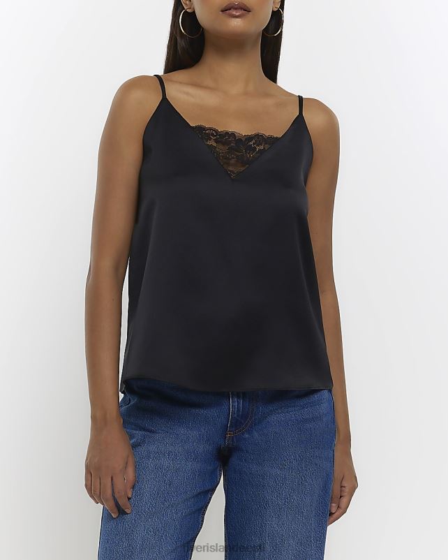 kehakate must naised River Island pitsist detail Cami top 44TLL1310