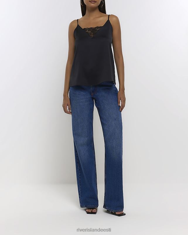 kehakate must naised River Island pitsist detail Cami top 44TLL1310