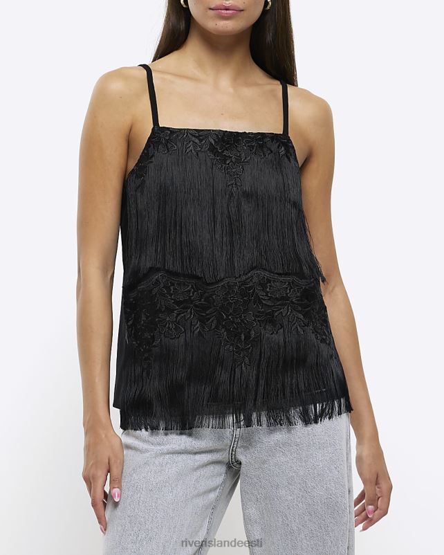 kehakate must naised River Island pitsist detail Cami top 44TLL4184